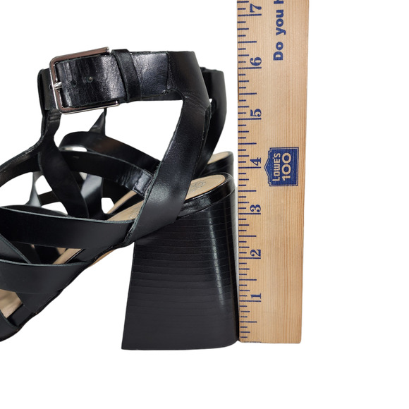 Vince Camuto 10M Chunky Heeled Sandals Womens Sutellie Black Strappy Y2K 90s 4" - Picture 12 of 12